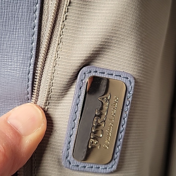 Furla Metropolis Studded Leather Flap Crossbody Bag in Periwinkle Blue – Leather - Picture 12 of 14